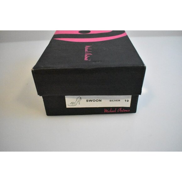 Michael Antonio Metalic Swoon Black and Grey Heels Round Toe New Size 10 - Picture 8 of 8